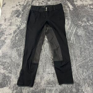 Goode Rider Full Seat Riding Breeches Women's 32L Black Suede Patches Equestrian